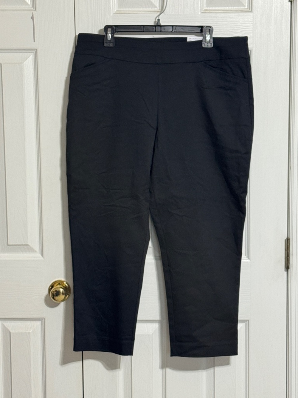croft & barrow Black Mid-Rise, short, Straight Pants